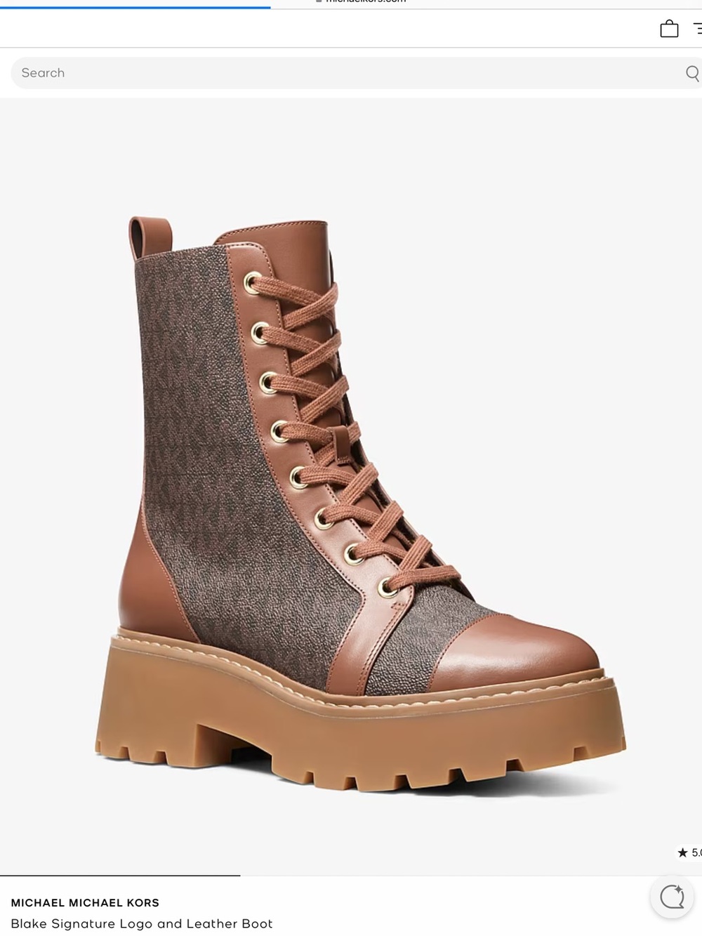 MICHAEL  Kors  Blake Brown Logo Lace-Up Platform Boot
